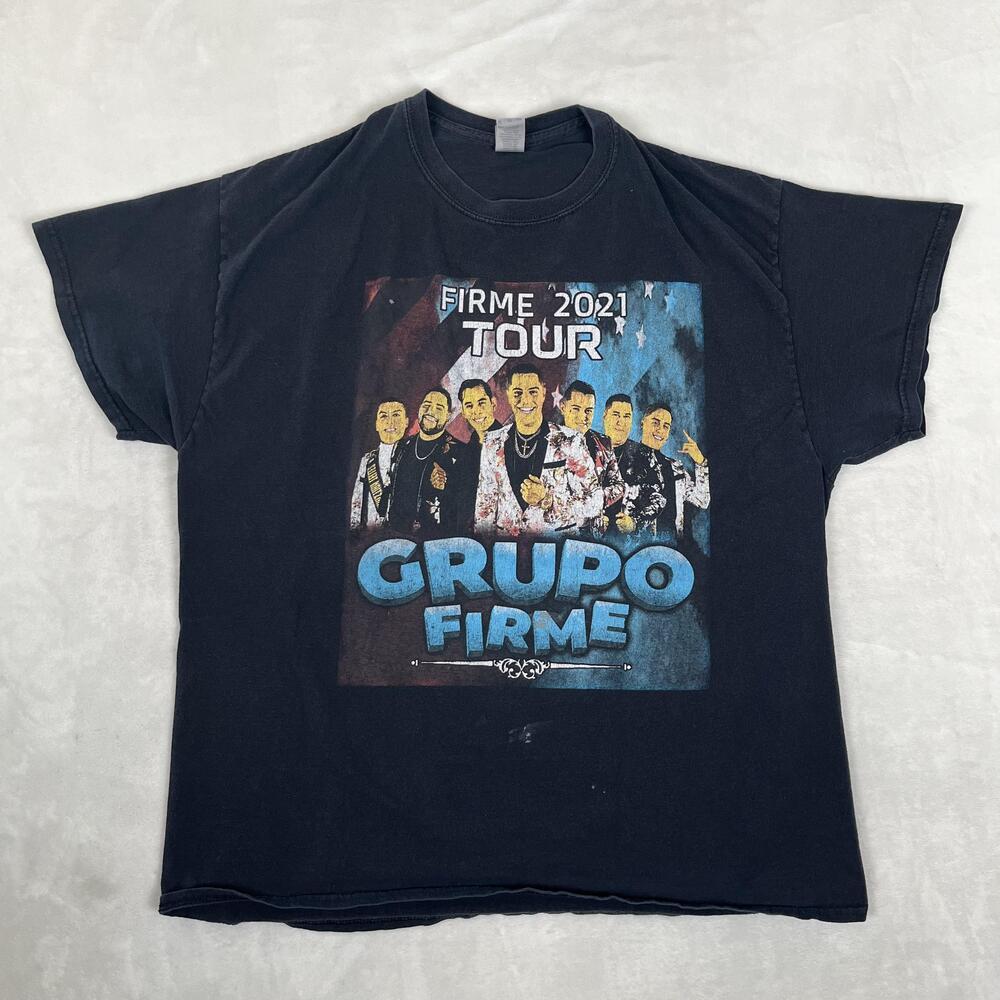 Grupo Firme Shirt Mens XL Black Firme 2021 Tour Concert Band Music Graphic Tee